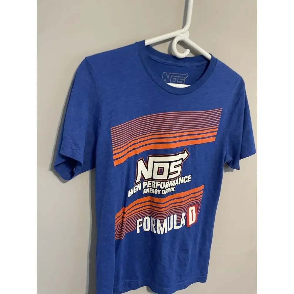 NOS Formula D T Shirt‎ Blue Medium Racing Graphic Tee Energy Drink